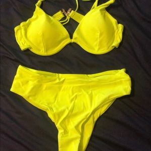 neon yellow bikini